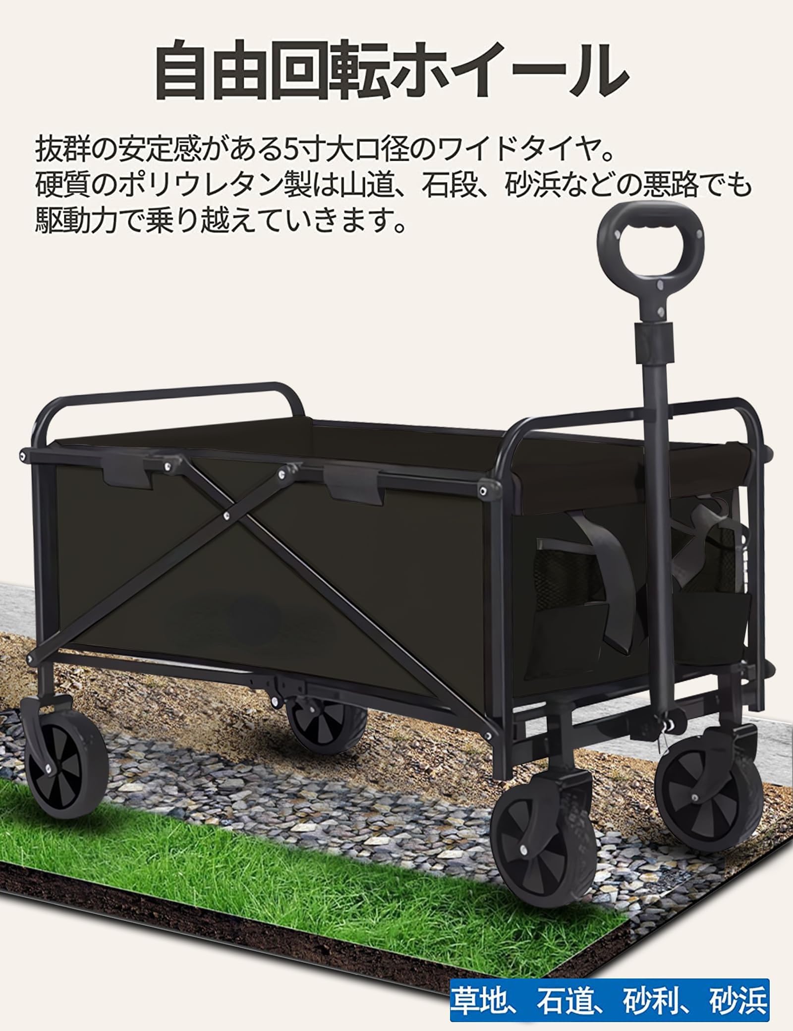 Amazon.co.jp: キャリーワゴン 折りたたみ式キャリーカート アウトドア